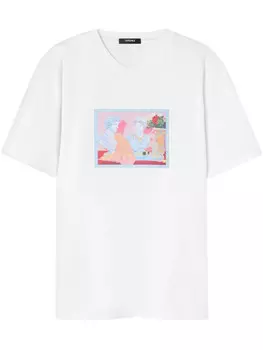 Футболка с графическим принтом Versace, белый