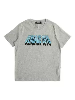 Футболка с графическим принтом Versace Kids, серый