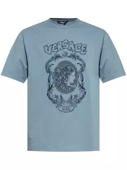 Футболка с графическим принтом Versace, синий