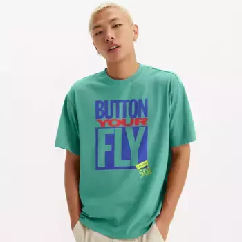 Футболка с графическим принтом Vintage Fit Levi's, цвет Button Your Fly 501 - Green