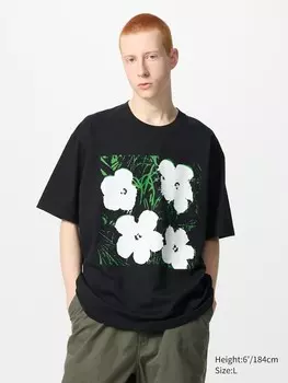 Футболка с графическим принтом в стиле поп-арт Uniqlo, цвет 09 черный