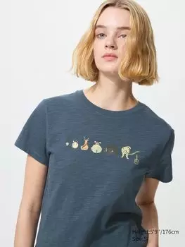 Футболка с графическим принтом Wagara ut Uniqlo, синий