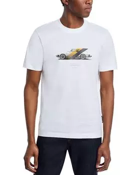 Футболка с графическим принтом x Porsche C-Thompson Crewneck BOSS, белый