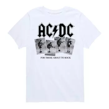 Футболка с графическим рисунком ACDC для мальчиков 8–20 лет с фотографиями About To Rock Licensed Character