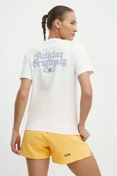 Футболка с графическим рисунком adidas Originals, бежевый