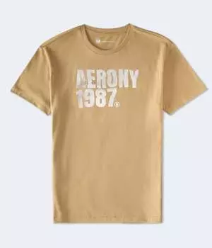 Футболка с графическим рисунком Aeropostale Ny 1987, бежевый