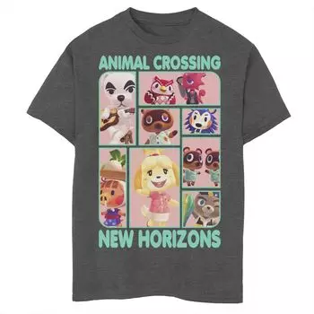 Футболка с графическим рисунком Animal Crossing New Horizons Group для мальчиков 8–20 лет Licensed Character