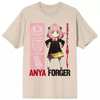 Футболка с графическим рисунком Anya Forger для юниоров Spy X Family Licensed Character, кремовый