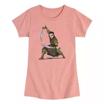 Футболка с графическим рисунком «Аватар» для девочек 7–16 лет: боевая стойка «Повелитель стихии» Nickelodeon, розовый