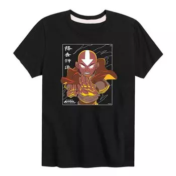 Футболка с графическим рисунком «Аватар Повелитель Воздуха» для мальчиков 8–20 лет Nickelodeon, черный