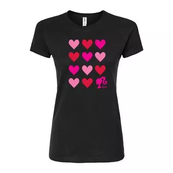 Футболка с графическим рисунком Barbie Heart Grid для юниоров Licensed Character, черный