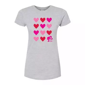 Футболка с графическим рисунком Barbie Heart Grid для юниоров Licensed Character, серый