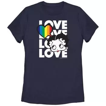 Футболка с графическим рисунком Betty Boop Pride Thinking Love Word Stack для юниоров Licensed Character