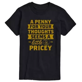 Футболка с графическим рисунком Big & Tall A Penny for Your Thoughts Licensed Character, черный