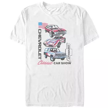 Футболка с графическим рисунком Big & Tall Chevrolet Classic Car Show Licensed Character, белый