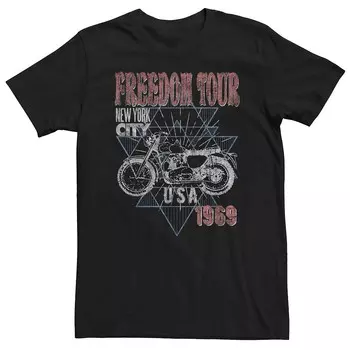 Футболка с графическим рисунком Big & Tall Freedom Tour, Нью-Йорк, 1969 год Licensed Character, черный