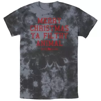 Футболка с графическим рисунком Big & Tall Home Alone Merry Christmas Ya Filthy Animal Bombard Licensed Character, цвет Black Charcoal