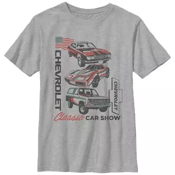 Футболка с графическим рисунком Chevrolet Classic Car Show для мальчиков Licensed Character, цвет Athletic Heather