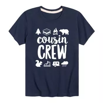 Футболка с графическим рисунком Cousin Crew Camp Icons для мальчиков 8–20 лет Licensed Character, синий