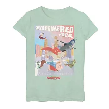 Футболка с графическим рисунком DC Super Pets Super Powered Pack для девочек 7–16 лет DC Comics