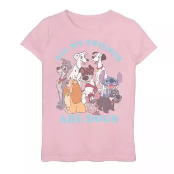 Футболка с графическим рисунком Disney для девочек 7–16 лет по франшизе Dog Friends Disney