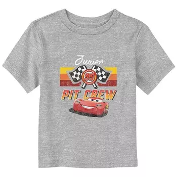 Футболка с графическим рисунком Disney/Pixar Cars для малышей для мальчиков Junior Pit Crew Disney / Pixar, цвет Athletic Heather