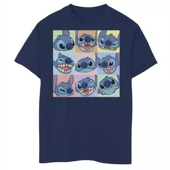 Футболка с графическим рисунком Disney's Lilo & Stitch Boys 8–20 «Многоликая Стич» Licensed Character, синий