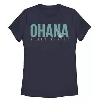 Футболка с графическим рисунком Disney's Lilo & Stitch Juniors' Ohana Means Family Design Licensed Character