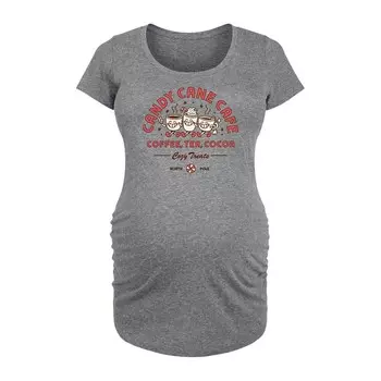 Футболка с графическим рисунком для беременных Candy Cane Cafe Licensed Character, цвет Heather Gray