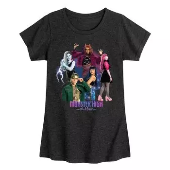Футболка с графическим рисунком для девочек 7–16 лет Monster High: The Movie Group Shot Licensed Character