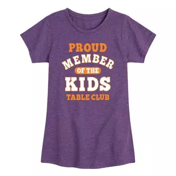 Футболка с графическим рисунком для девочек 7–16 лет Proud Member Kids Table Club Licensed Character