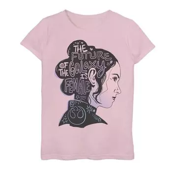 Футболка с графическим рисунком для девочек 7–16 лет «Звездные войны Рей. Будущее галактики — женская» Star Wars, розовый