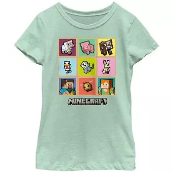 Футболка с графическим рисунком для девочек Minecraft Pets Boxes Licensed Character, цвет Mint