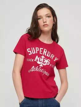Футболка с графическим рисунком для колледжа Superdry, красный/мульти