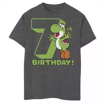 Футболка с графическим рисунком для мальчиков 8–20 лет, Nintendo Super Mario Yoshi, 7 лет, с портретом Licensed Character