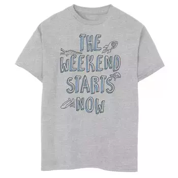 Футболка с графическим рисунком для мальчиков 8–20 лет «Выходные начинаются сейчас» Unbranded