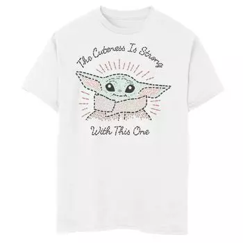 Футболка с графическим рисунком для мальчиков 8–20 лет, «Звездные войны», «Мандалорец», «Ребенок, он же малыш Йода», «Сильная привлекательность» Star Wars, белый