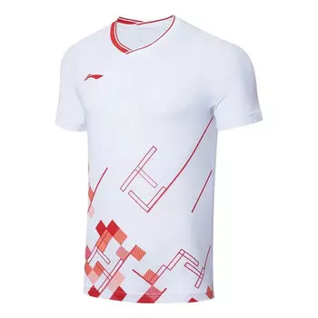 Футболка с графическим рисунком для соревнований по бадминтону Li-Ning, белый