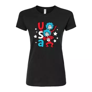 Футболка с графическим рисунком Dr. Seuss USA Things для юниоров Licensed Character, черный