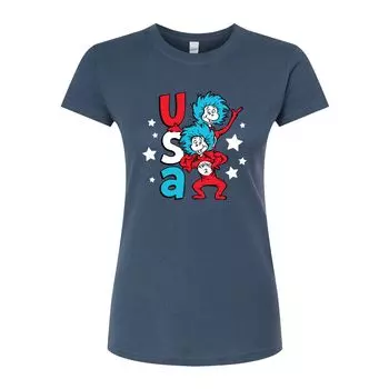 Футболка с графическим рисунком Dr. Seuss USA Things для юниоров Licensed Character, синий