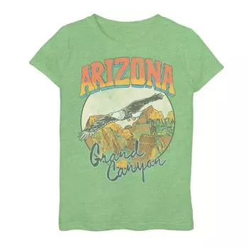 Футболка с графическим рисунком Eagle Flying Grand Canyon Arizona Circle для девочек 7–16 лет Licensed Character