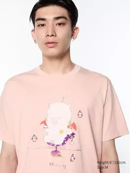 Футболка с графическим рисунком final fantasy ut Uniqlo, розовый