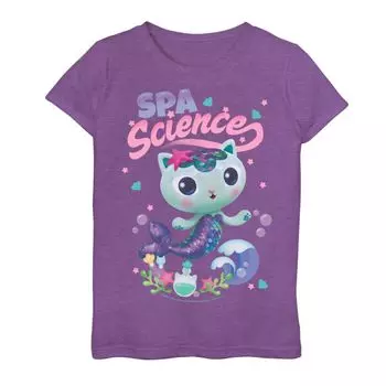 Футболка с графическим рисунком Gabby's Dollhouse Mercat Spa Science для девочек 7–16 лет Licensed Character