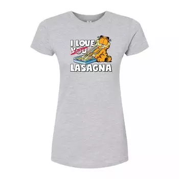 Футболка с графическим рисунком Garfield для юниоров «I Love Lasagna» ко Дню святого Валентина Licensed Character