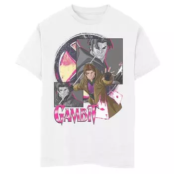 Футболка с графическим рисунком и логотипом Marvel X-Men Gambit для мальчиков 8–20 лет Licensed Character, белый