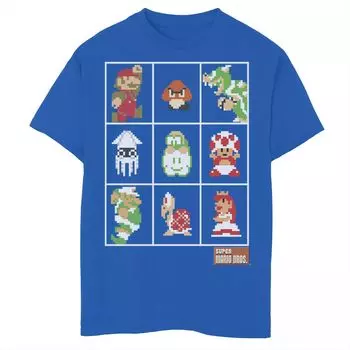 Футболка с графическим рисунком и плакатом Nintendo Super Mario Group Shot для мальчиков 8–20 лет Licensed Character