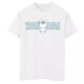 Футболка с графическим рисунком и портретом с изображением лица Marvel Iron Man для мальчиков 8–20 лет Marvel