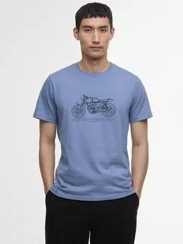 Футболка с графическим рисунком из хлопка venture обычного кроя с коротким рукавом Barbour, синий