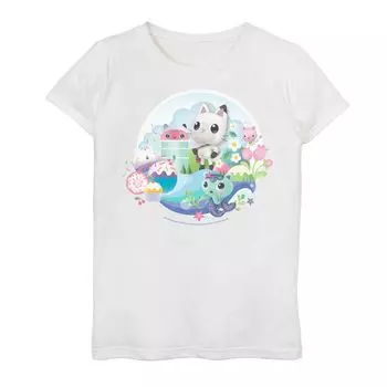 Футболка с графическим рисунком из коллекции Gabby's Dollhouse Group для девочек 7–16 лет Licensed Character