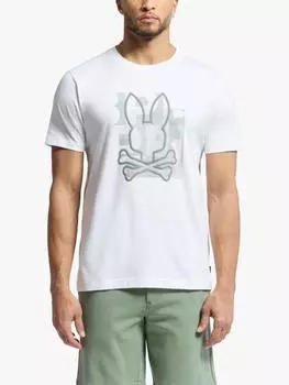 Футболка с графическим рисунком из новозеландского хлопка pima обычного кроя с коротким рукавом Psycho Bunny, белый